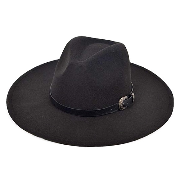 Western Cowboy Belted Fedora Hat - Picture 5 of 6